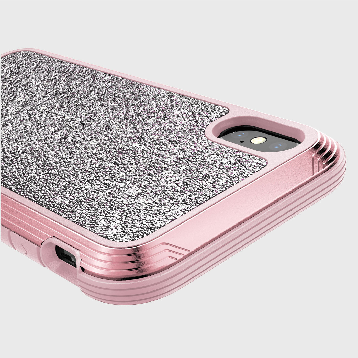 Luxurious Case for iPhone X. Raptic Lux in pink glitter.
