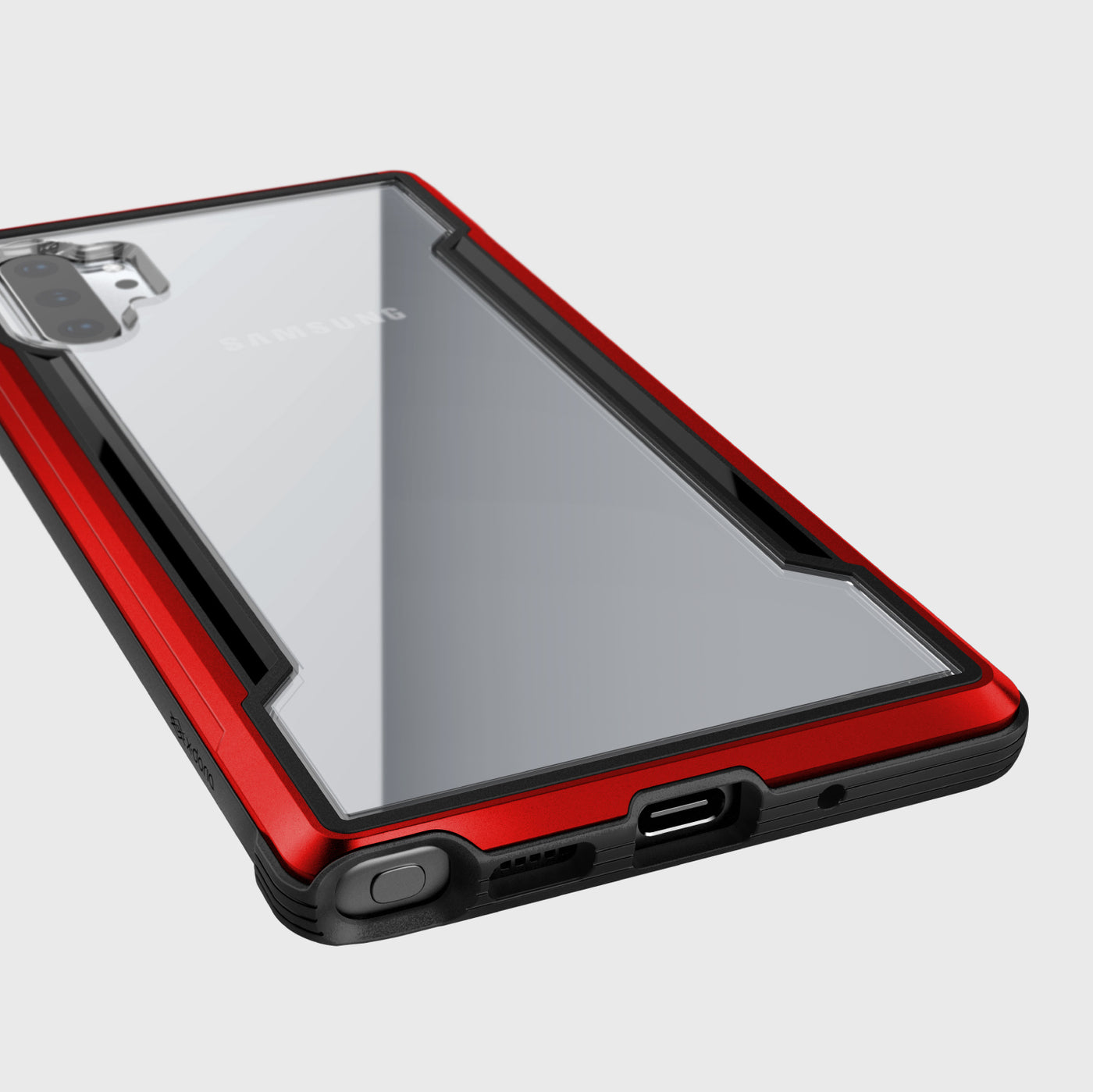 Rugged Case for Samsung Galaxy Note 10 Plus. Raptic Shield in red.