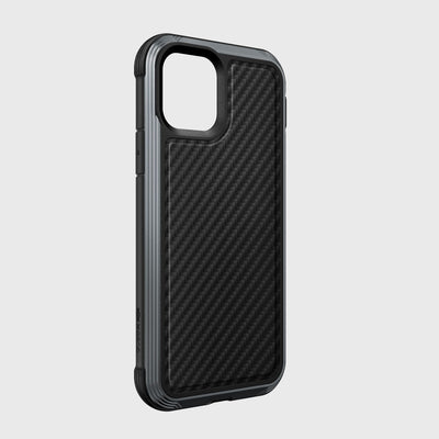 Luxurious Case for iPhone 11 Pro. Raptic Lux in black carbon fiber.