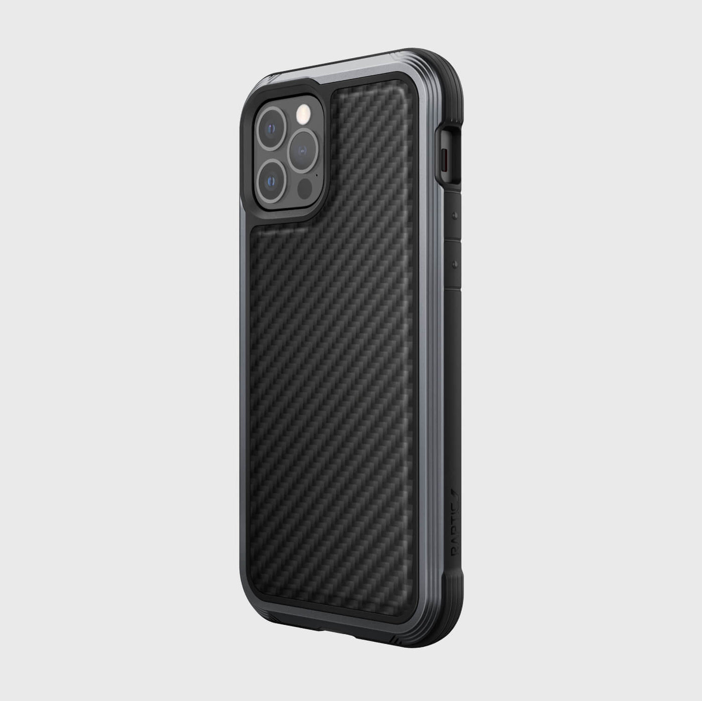 Luxurious Case for iPhone 12 & iPhone 12 Pro. Raptic Lux in black carbon fiber.