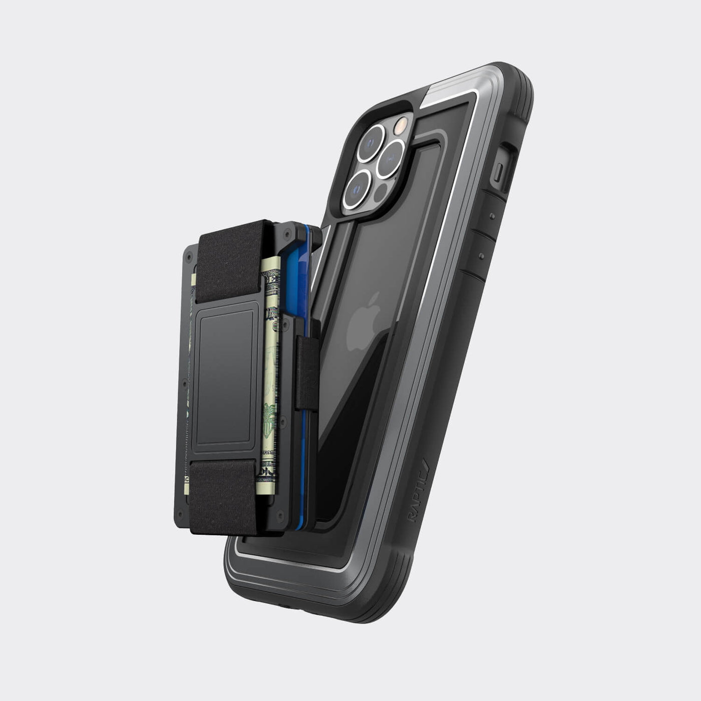 Rugged Wallet Case for iPhone 12 Pro Max. Raptic Shield in black.#color_black
