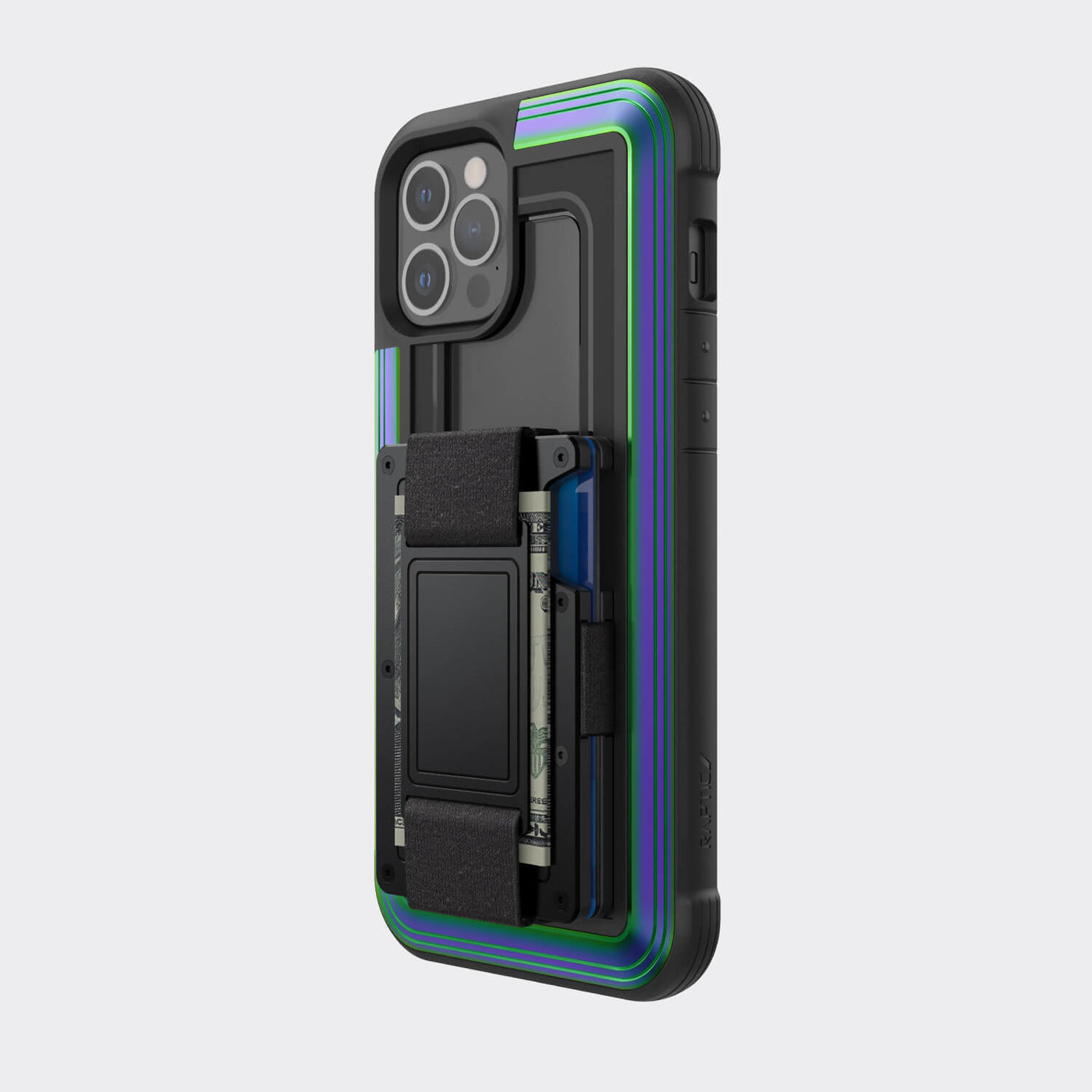 Rugged Wallet Case for iPhone 12 Pro Max. Raptic Shield in iridescent.#color_iridescent