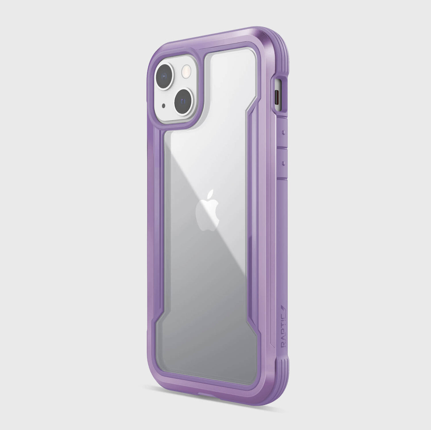 iPhone 13 in Raptic Shield case in - color purple - back angle #color_purple
