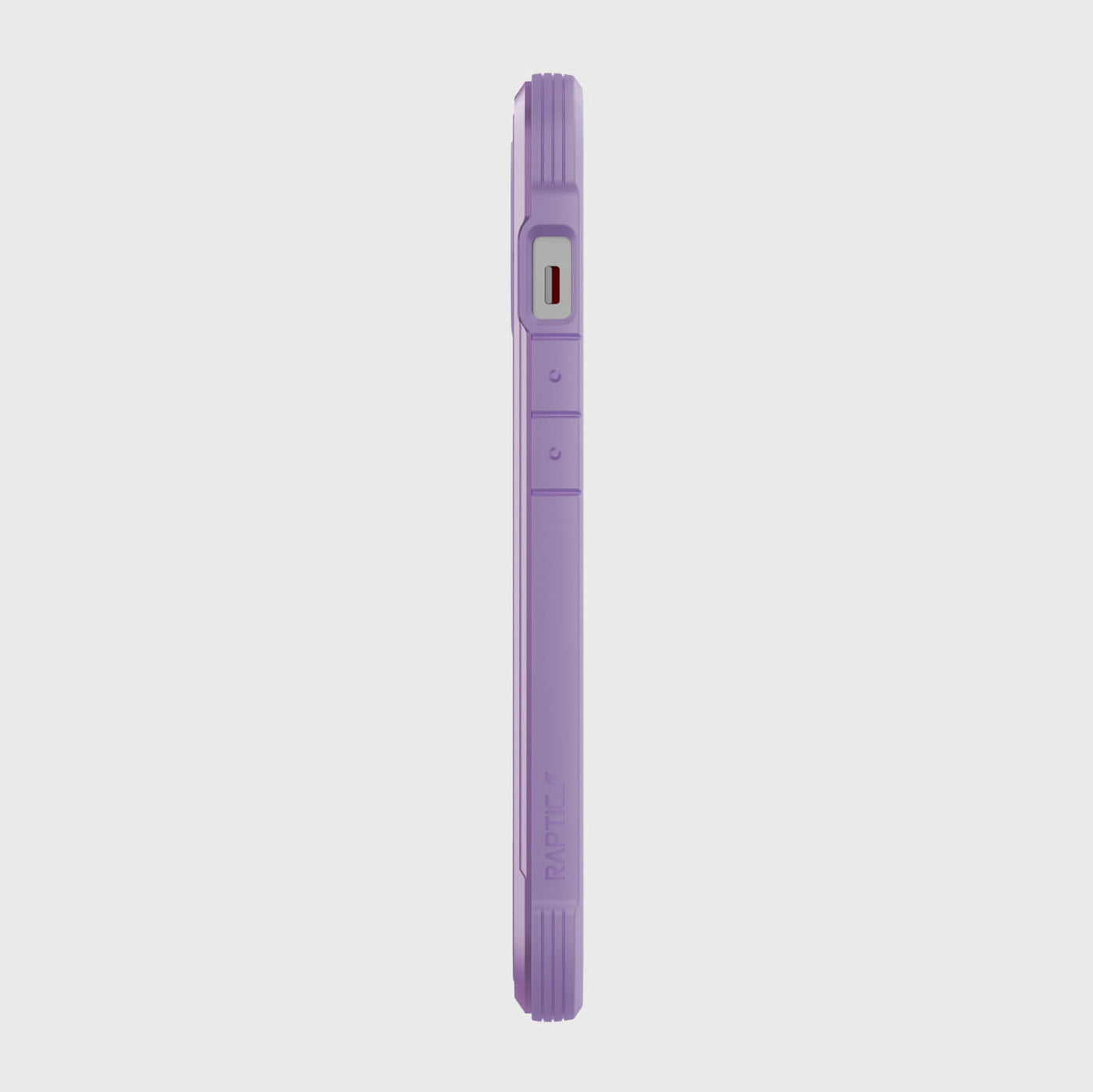iPhone 13 in Raptic Shield case - color purple - left side #color_purple