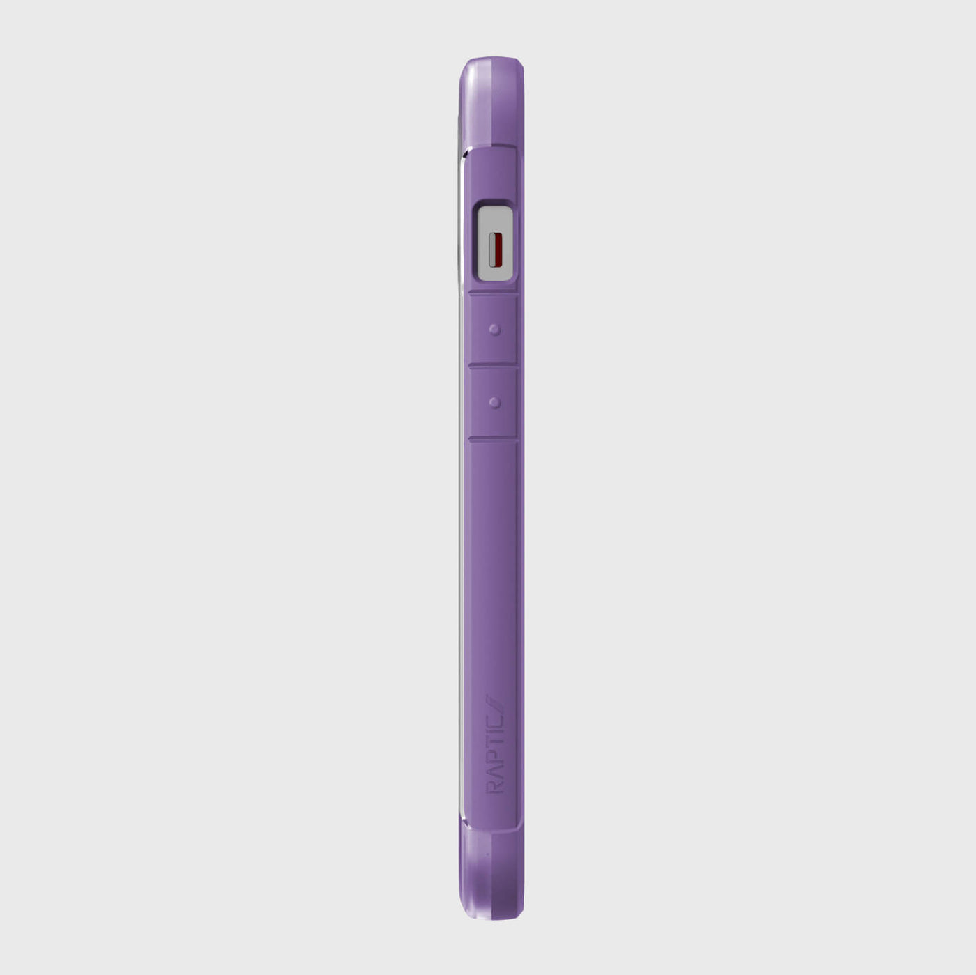 iPhone 13 in Raptic Terrain case - color purple - left side #color_purple