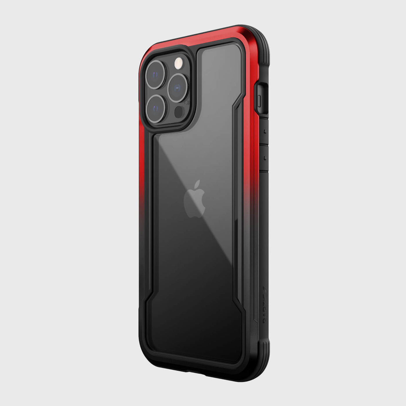 iPhone 13 Pro Max in Raptic Shield case in - color red gradient - back angle #color_red-gradient