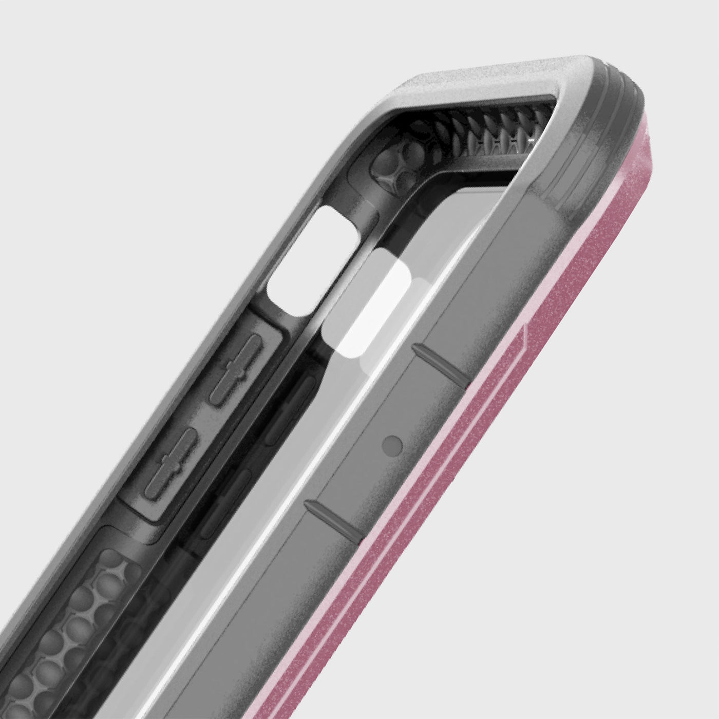 Rugged Case for iPhone XS Max. Raptic Shield in rose gold.