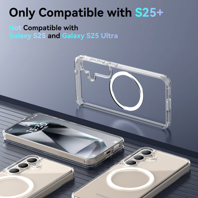 Samsung Galaxy S25 Plus Case - Clear - MagSafe Compatible - White