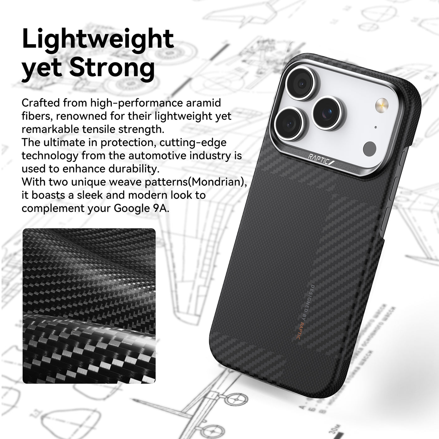 Raptic Aramid Geotik for iPhone 17 Pro- mondrian