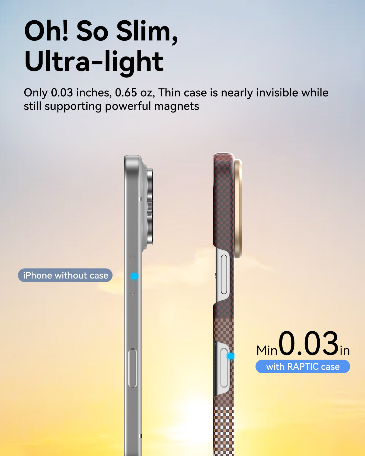 Raptic Aramid Skin-Origin for iPhone17 Pro-Sky