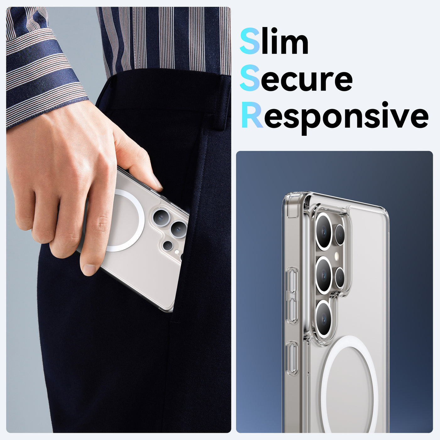 Samsung Galaxy S25 Ultra Case - Clear - MagSafe Compatible - White