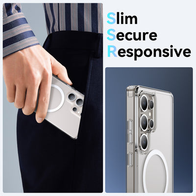 Samsung Galaxy S25 Ultra Case - Clear - MagSafe Compatible - White