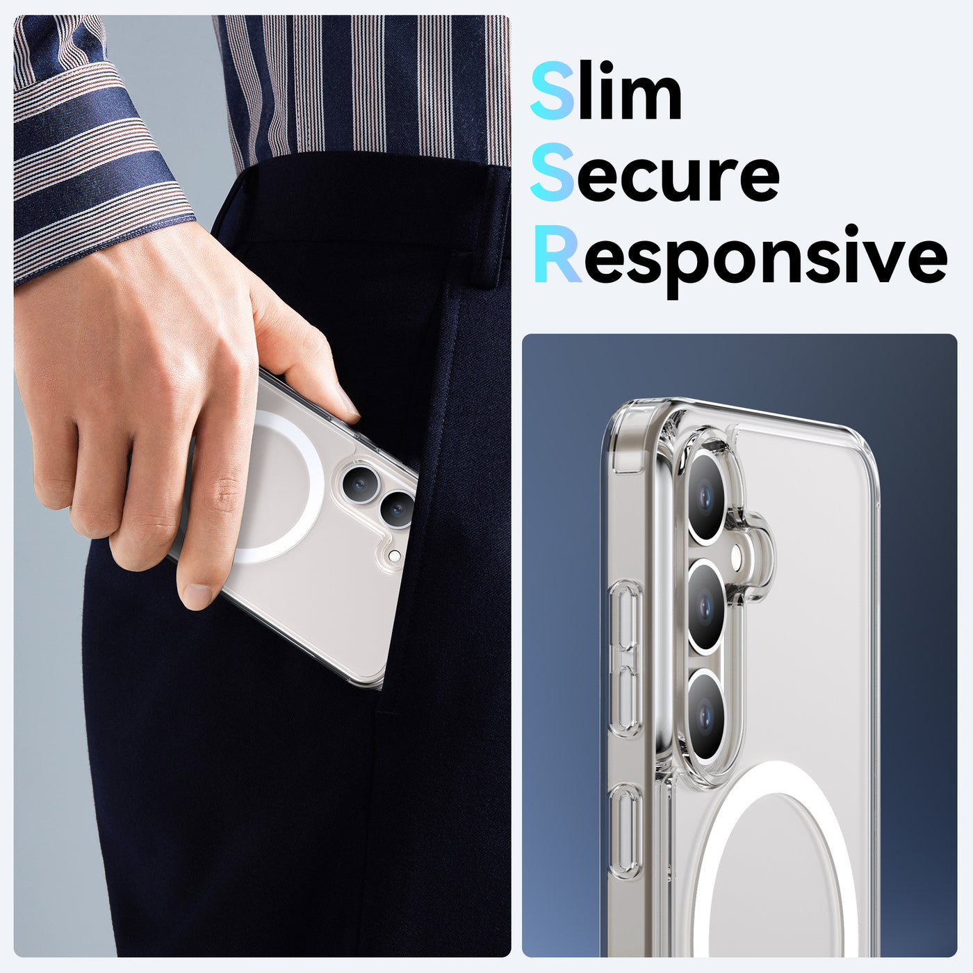 Samsung Galaxy S25 Case - Clear - MagSafe Compatible - White