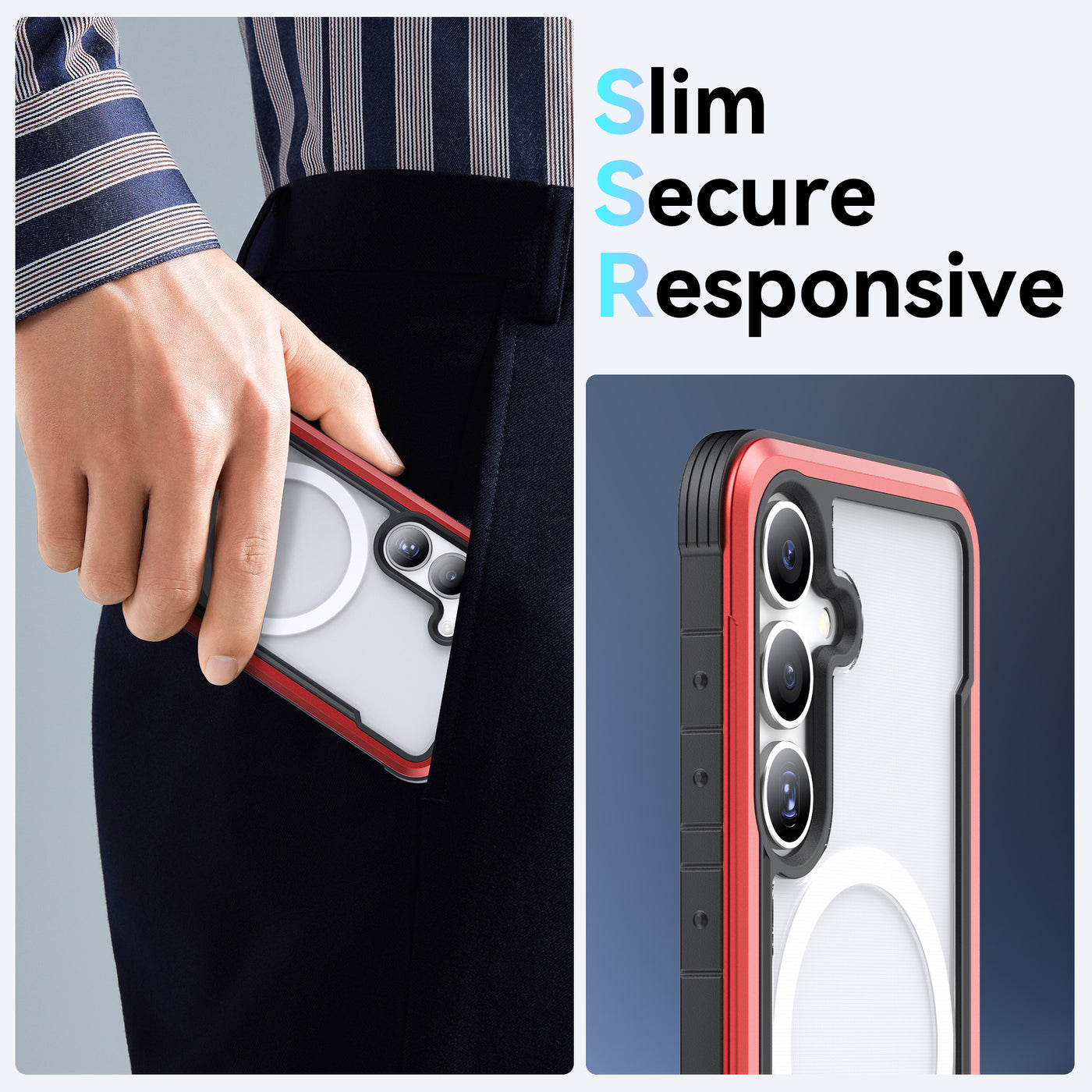 Samsung Galaxy S25 Case - Magnetic - SHIELD - Red