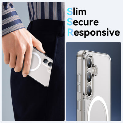 Samsung Galaxy S25 Plus Case - Clear - MagSafe Compatible - White