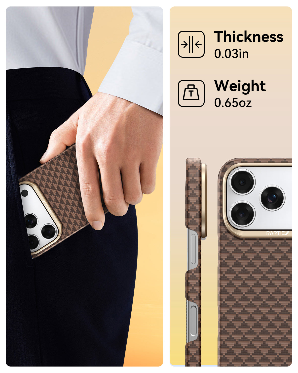 Raptic Aramid Skin-Origin for iPhone 17 Pro - humble