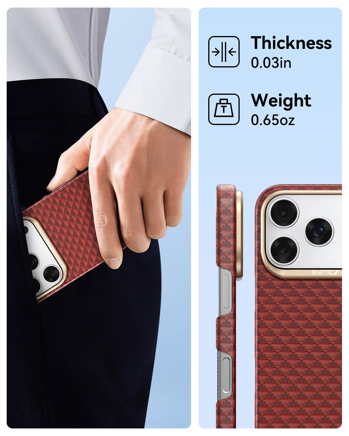 Raptic Aramid Skin-Origin for iPhone17 Pro-Oriental