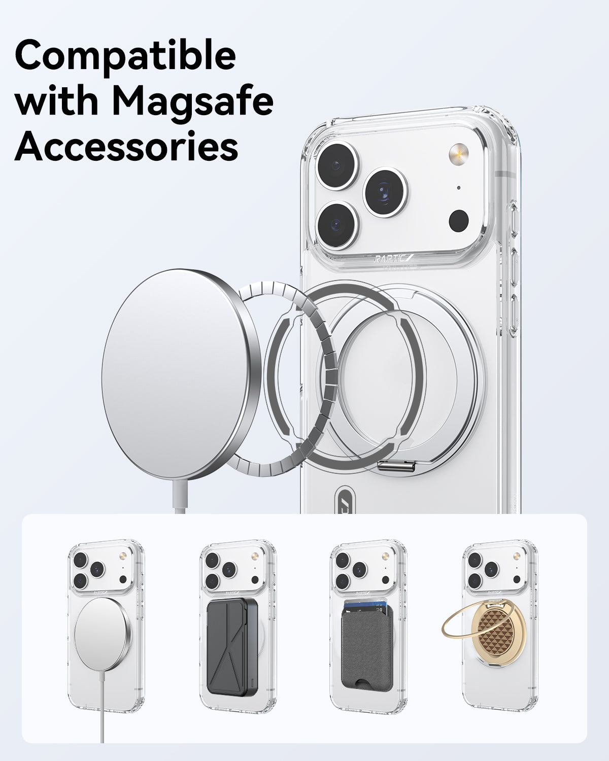 Raptic Air Stand Magsafe for iPhone 17 Pro - clear