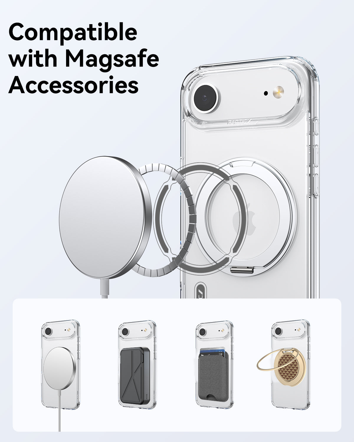 Raptic Air Stand Magsafe for iPhone 17 Air - clear