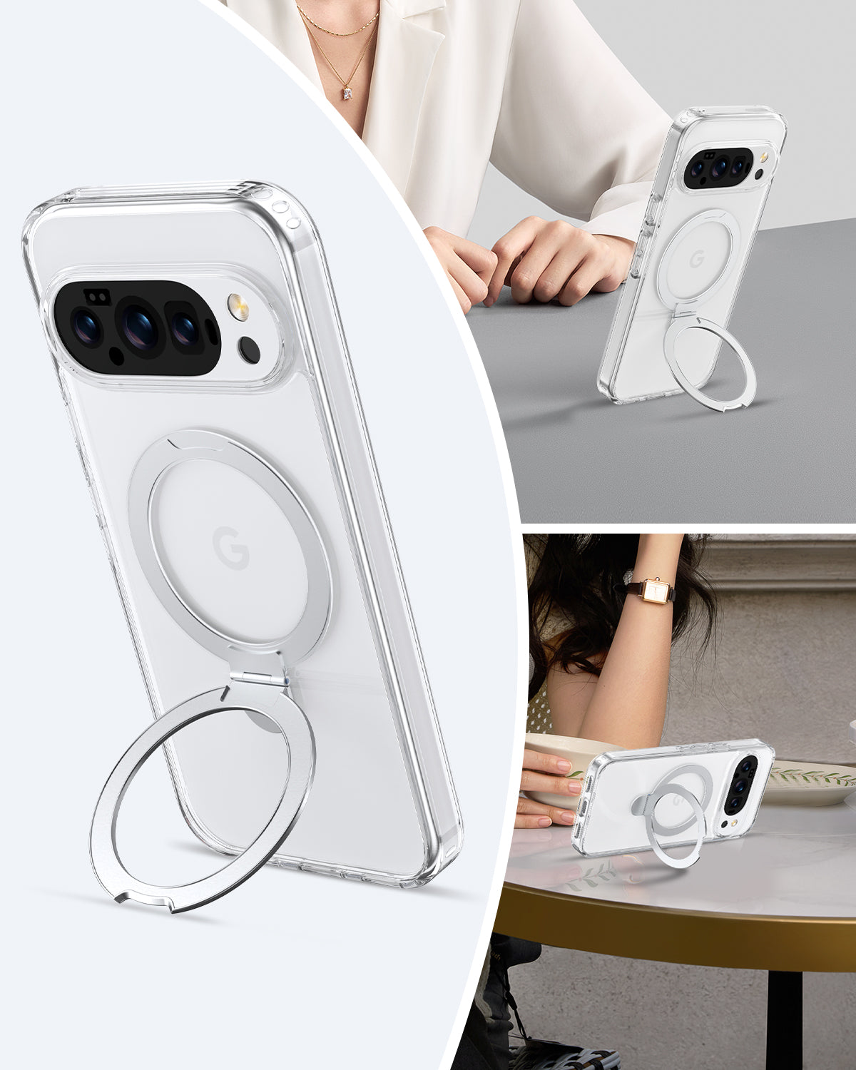 Google Pixel 10/10 Pro Clear Case - Air Stand MagSafe with Kickstand