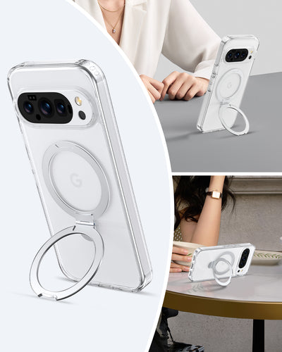 Google Pixel 10/10 Pro Clear Case - Air Stand MagSafe with Kickstand