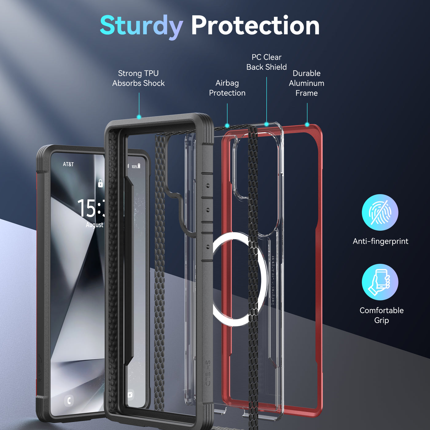 Samsung Galaxy S25 Ultra Case - Magnetic - SHIELD - Red