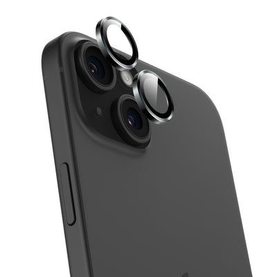Raptic iPhone Camera Lens Protector Clear/Black for iPhone 15/iPhone 15 Plus