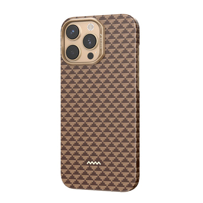 iPhone 16 Pro Max Case - Aramid Fiber Skin - Humble- MagSafe Compatible - Brown