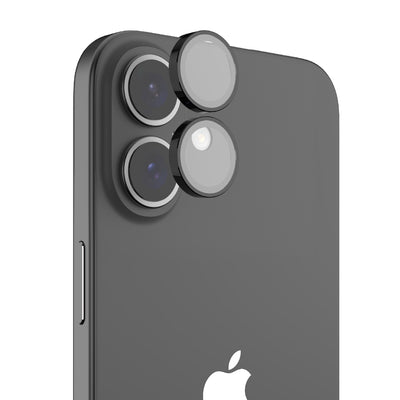 Raptic iPhone Camera Lens Protector Clear/Black for iPhone 16 / iPhone 16 Plus