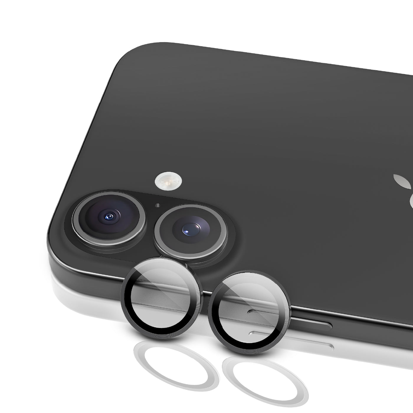 Raptic iPhone Camera Lens Protector Clear/Black for iPhone 16 / iPhone 16 Plus