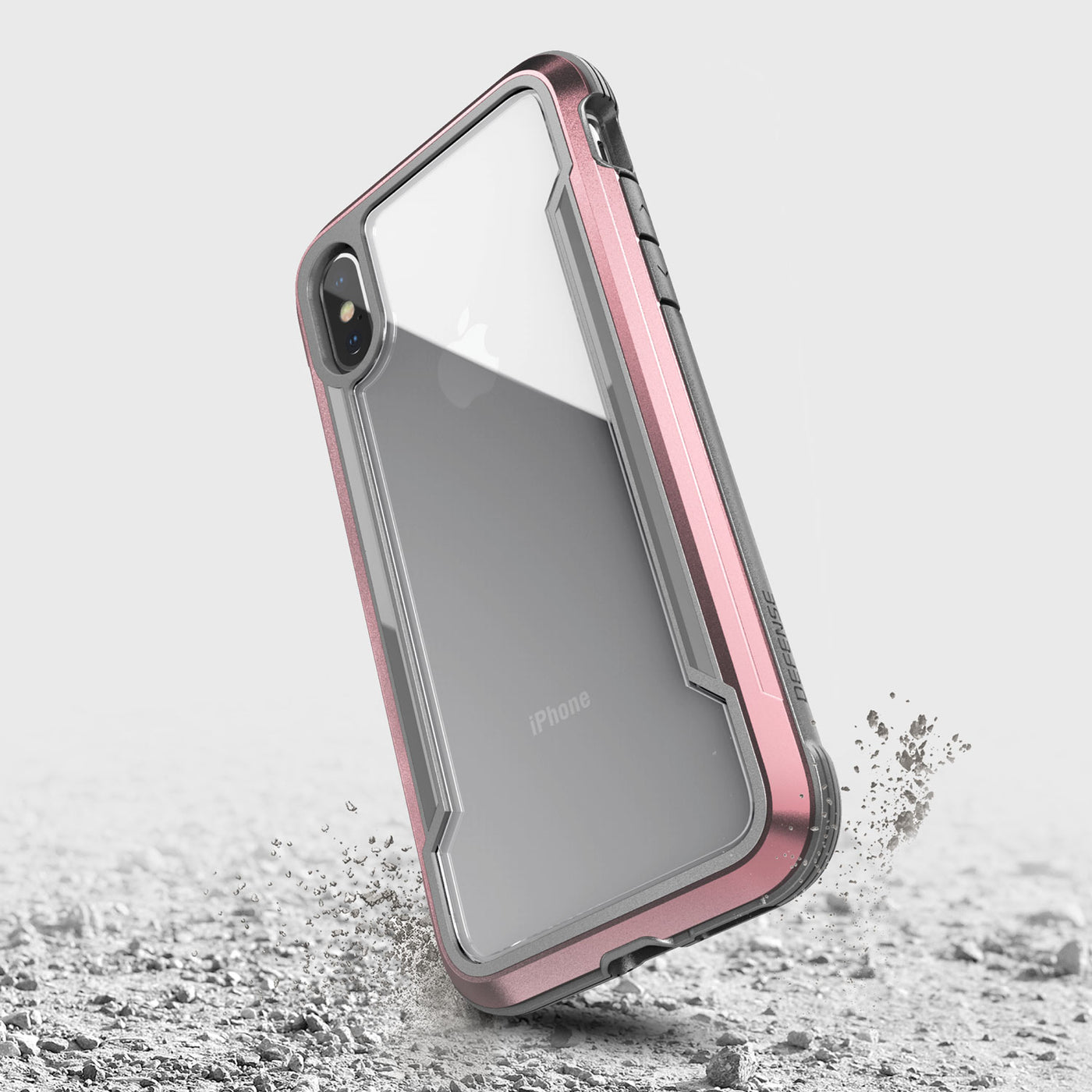 Rugged Case for iPhone X/XS. Raptic Shield in rose gold.