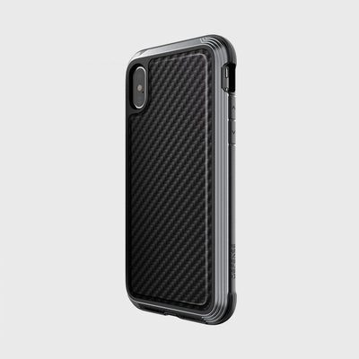 Luxurious Case for iPhone X. Raptic Lux in black carbon fiber.