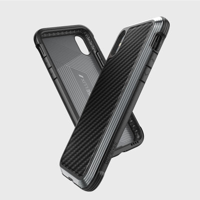 Luxurious Case for iPhone X. Raptic Lux in black carbon fiber.