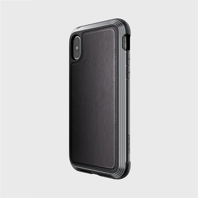 Luxurious Case for iPhone X. Raptic Lux in black leather.