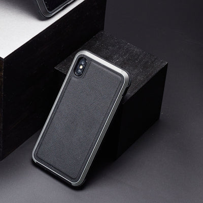 Luxurious Case for iPhone X. Raptic Lux in black leather.