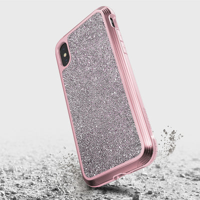 Luxurious Case for iPhone X. Raptic Lux in pink glitter.