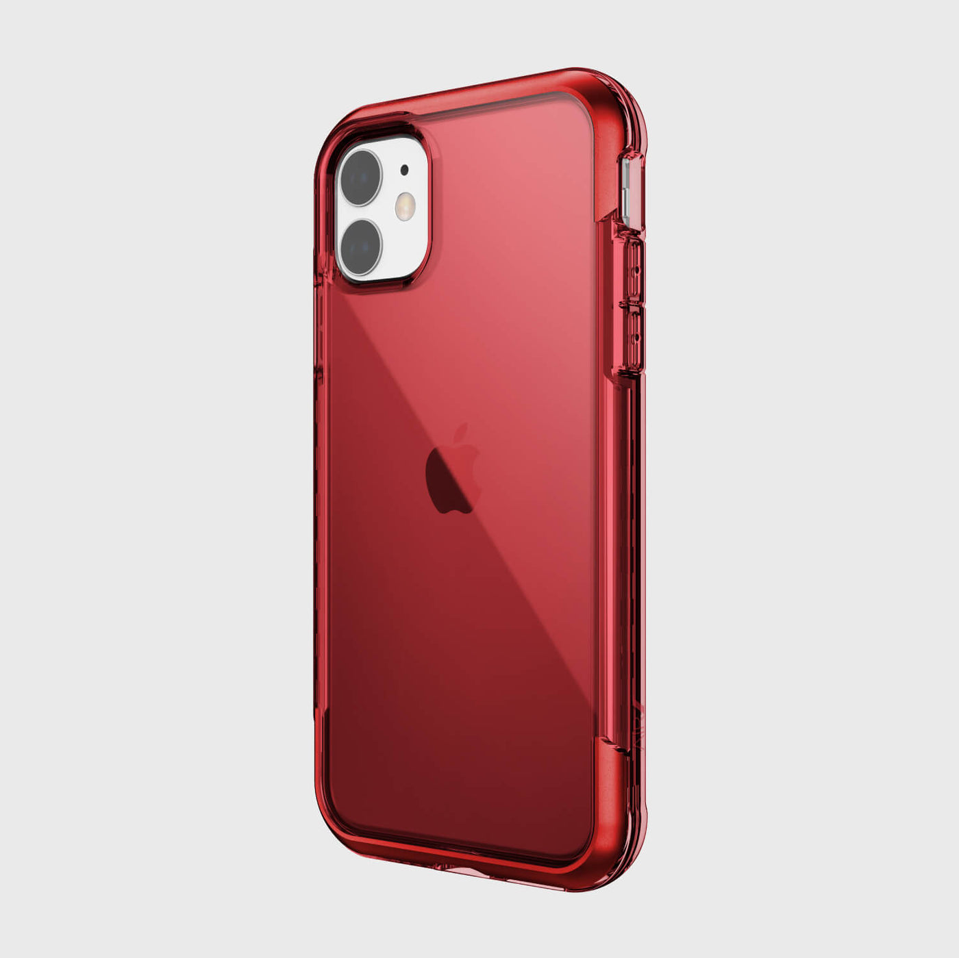 Transparent Case for iPhone 11. Raptic Air in red. #color_red