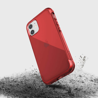 Transparent Case for iPhone 12 Mini. Raptic Air in red.#color_red