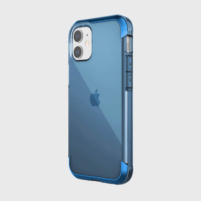 Transparent Case for iPhone 12 Mini. Raptic Air in blue.#color_blue