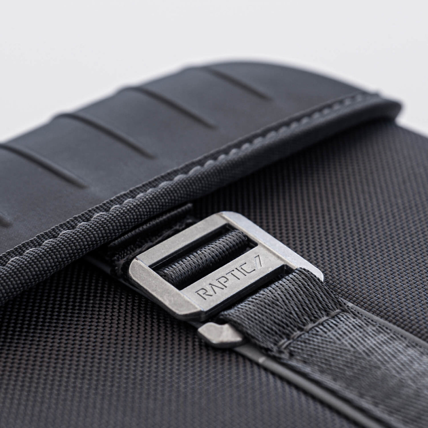 Close up of front of Smartform Case closed to show the clasp mechanism on the front.