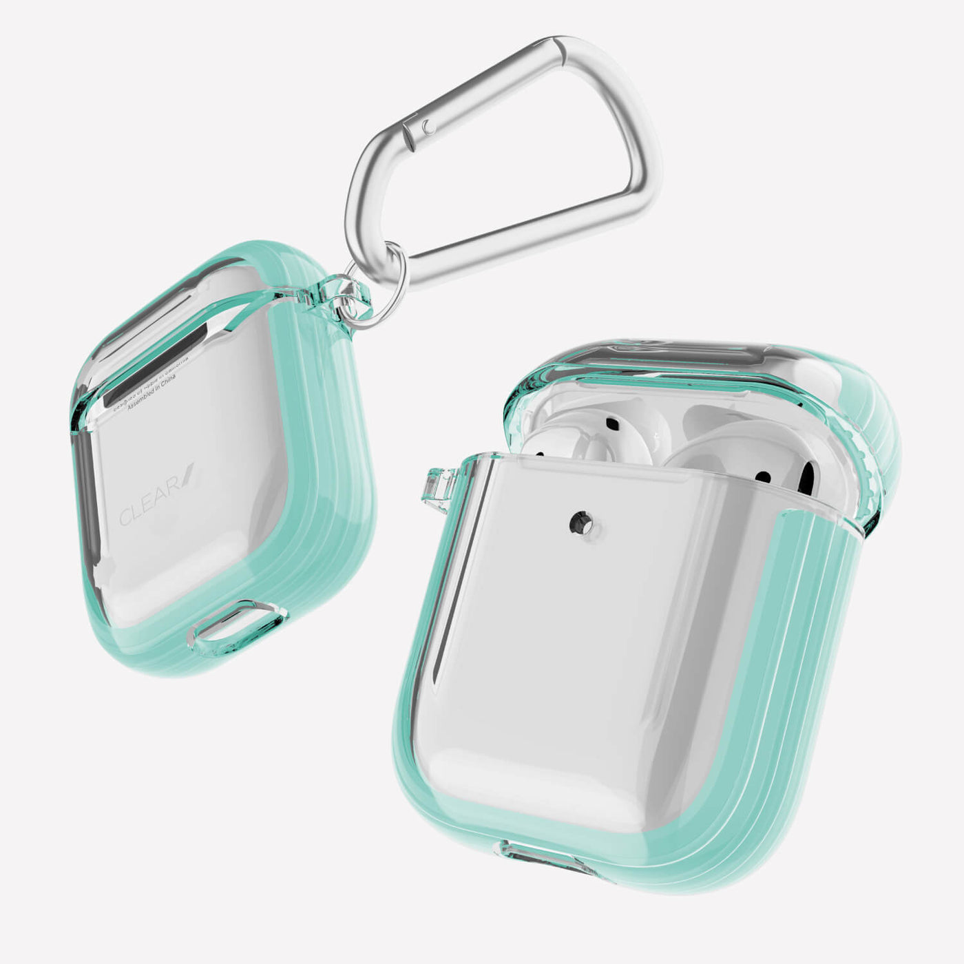 Transparent protective Case for AirPods. Raptic clear in mint.#color_mint