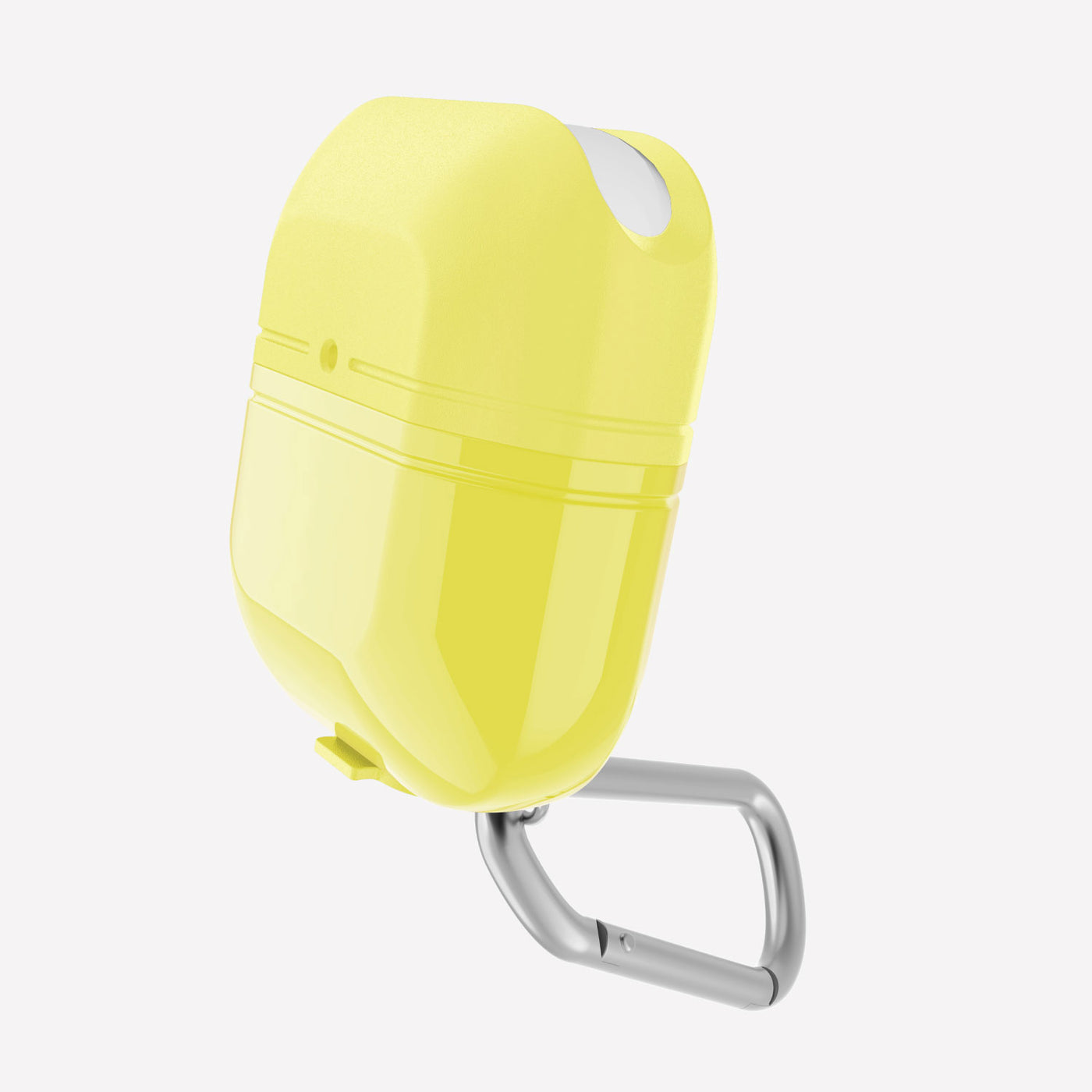 Soft silicone and TPU protective Case for AirPods with carabiner. Raptic journey in yellow. #color_yellow