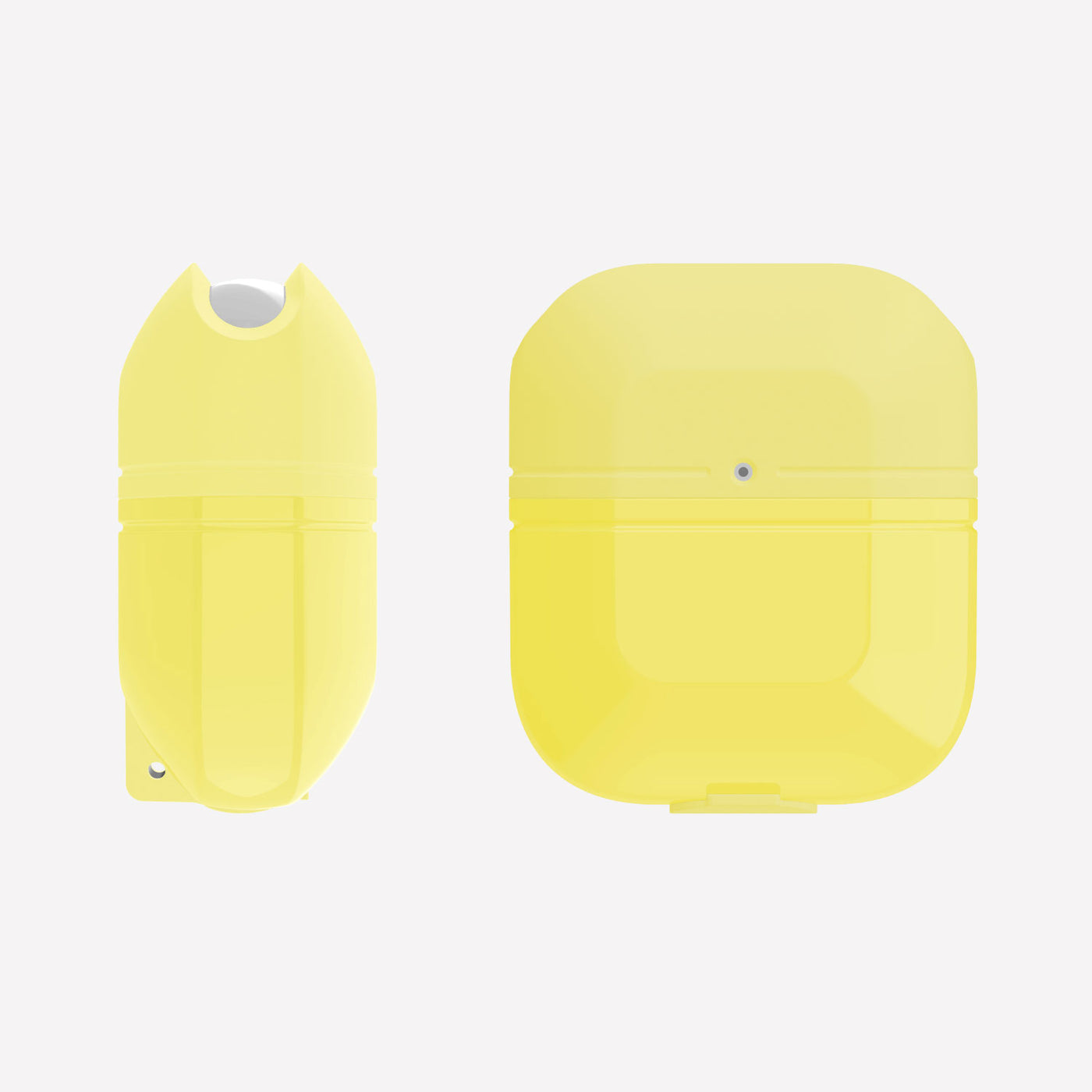 Soft silicone and TPU protective Case for AirPods with carabiner. Raptic journey in yellow.#color_yellow