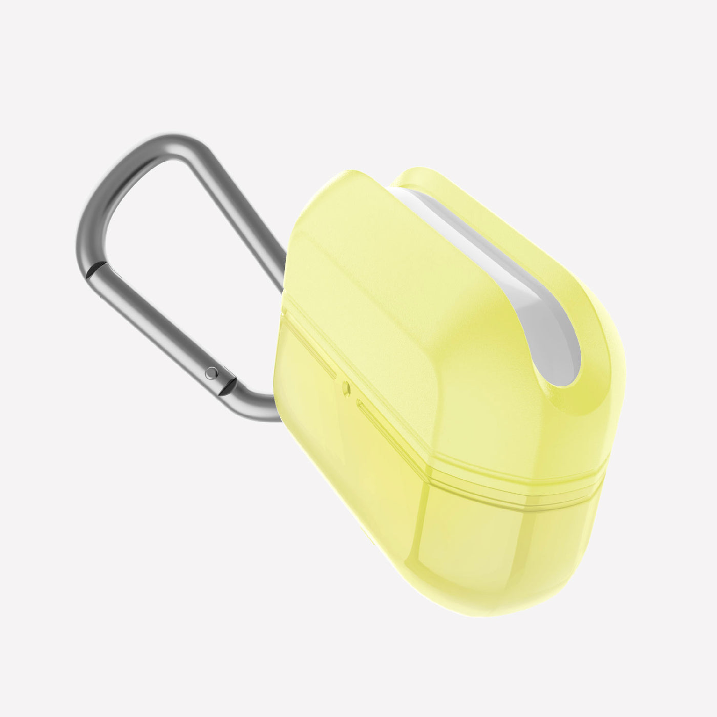 Soft silicone and TPU protective Case for AirPods Pro with carabiner. Raptic journey in yellow.#color_yellow