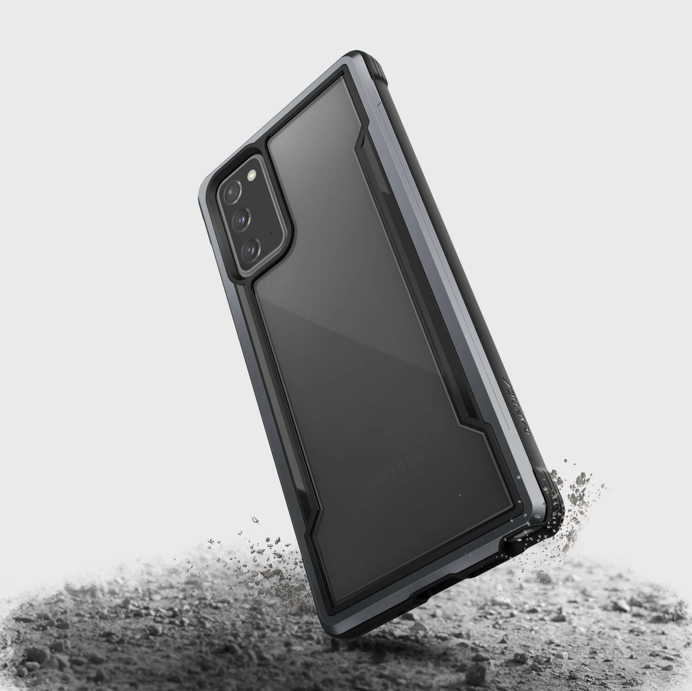 Rugged Case for Samsung Galaxy Note 20. Raptic Shield in black.