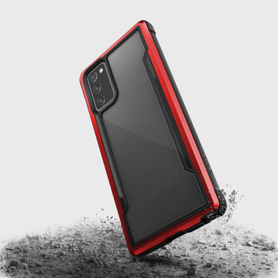 Rugged Case for Samsung Galaxy Note 20. Raptic Shield in red.