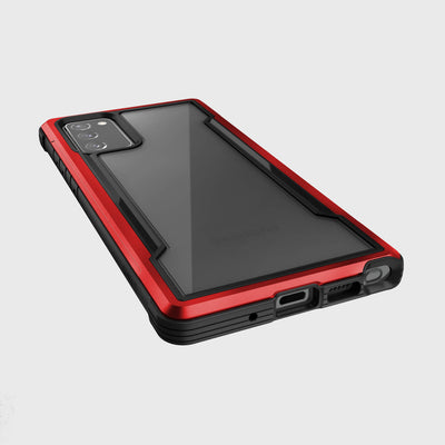 Rugged Case for Samsung Galaxy Note 20. Raptic Shield in red.