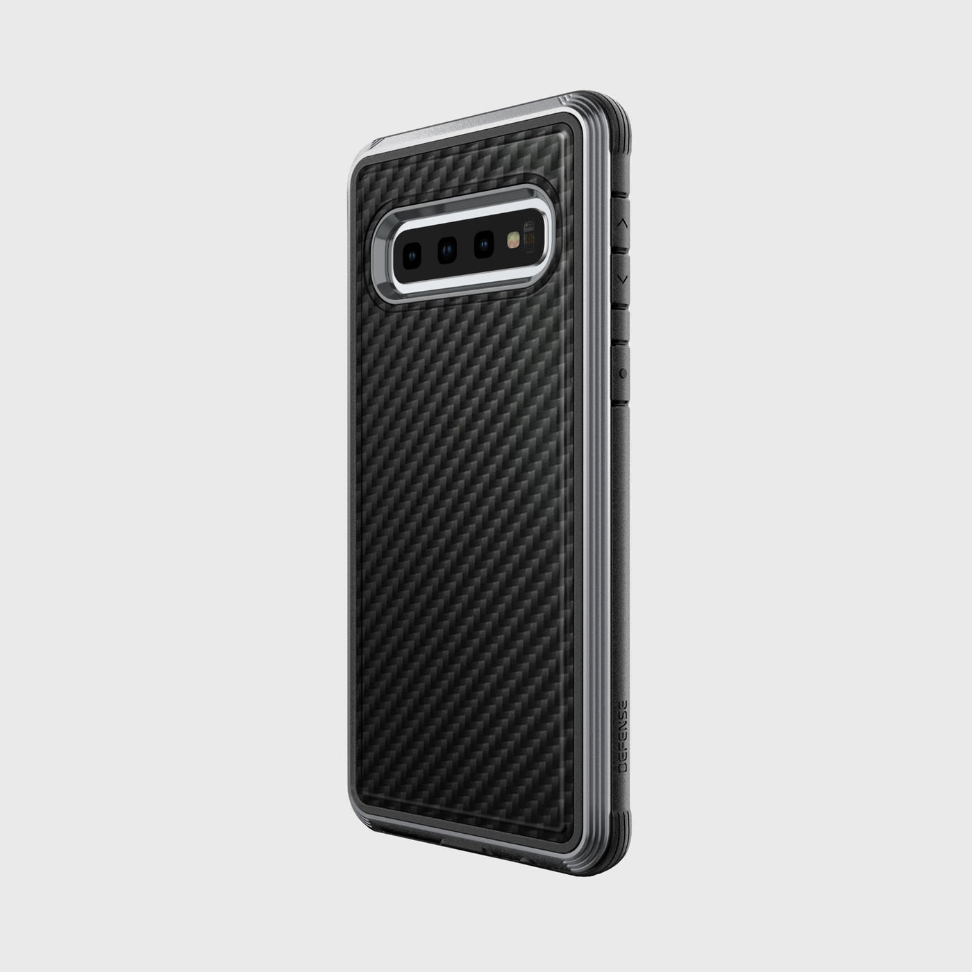 Luxurious Case for Samsung Galaxy S10 Plus. Raptic Lux in black carbon fiber.