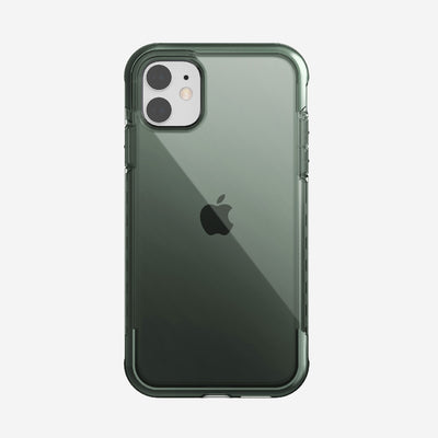 Transparent Case for iPhone 11. Raptic Air in green.#color_midnight-green