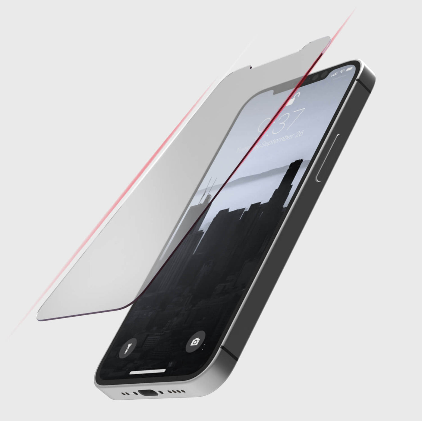 9H tempered glass screen protector. Edge to Edge Raptic Glass for iPhone 12 Mini.